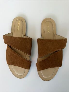 Portland Leather Patina Suede Sandals, Size 9.5 (fit like 8.5)